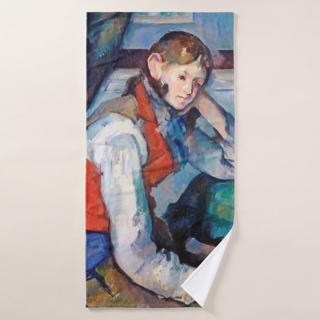 Le Garçon au gilet rouge, Cézanne (Serviette de bain)