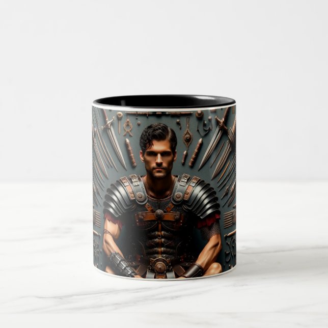 Le gladiateur romain Valor Knolling Mug (Centre)