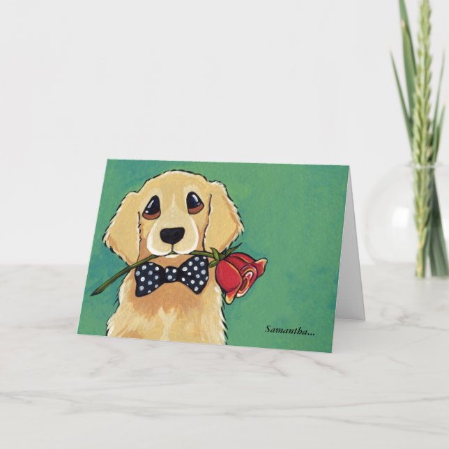 Le golden retriever avec s'est levé carte de (Devant)