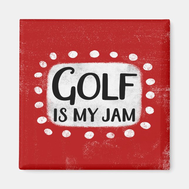 Le golf est mon aimant de réfrigérateur de confitu (Devant)
