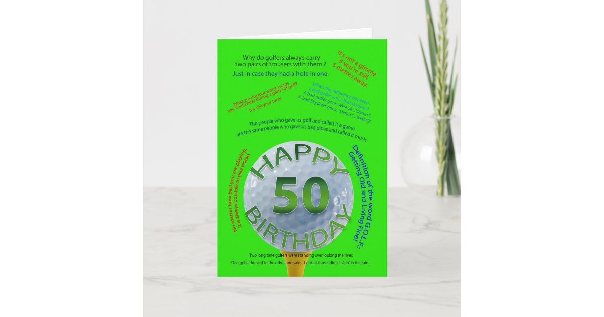 Le Golf Plaisante Carte D Anniversaire Pour 50 Ans Zazzle Fr