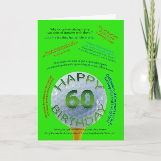 Le Golf Plaisante Carte D Anniversaire Pour 60 Ans Zazzle Fr