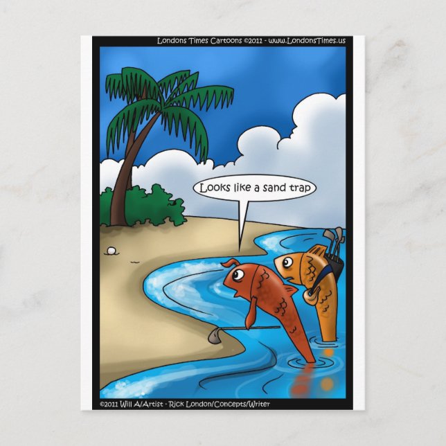 Le Golfing Fish Funny Tees Cartes & Autres Cadeaux (Devant)