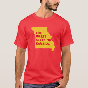 Le grand état du Kansas : T-shirt de la carte du M