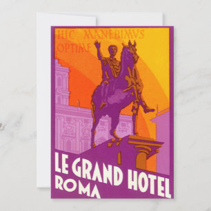 Le Grand Hotel Roma Statue, Italie, Voyage Vintage