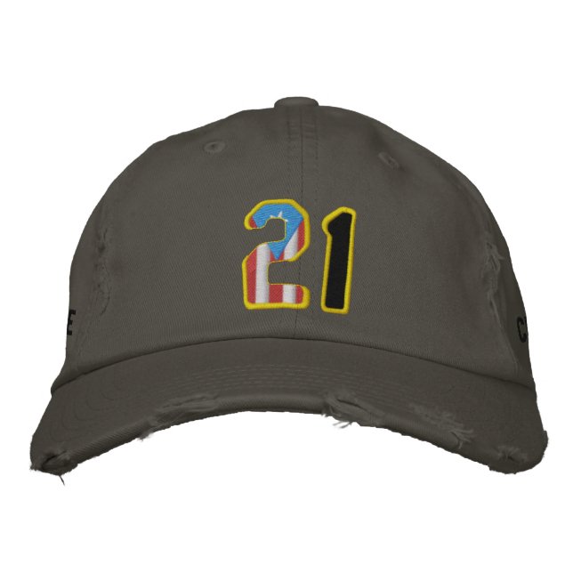 Le grand numéro 21 brodé Casquette en détresse (Devant)