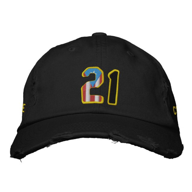 Le grand numéro 21 brodé Casquette en détresse (Devant)