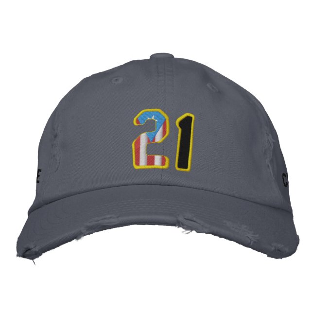 Le grand numéro 21 brodé Casquette en détresse (Devant)