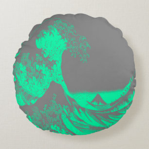 Le Grand Vague Coussin Vert & Gris