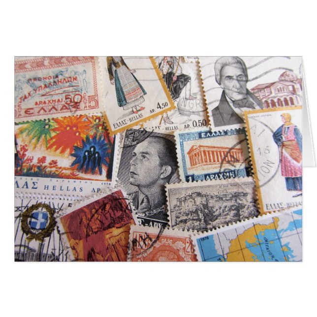 Le Grec vintage emboutit la carte (Devant horizontal)