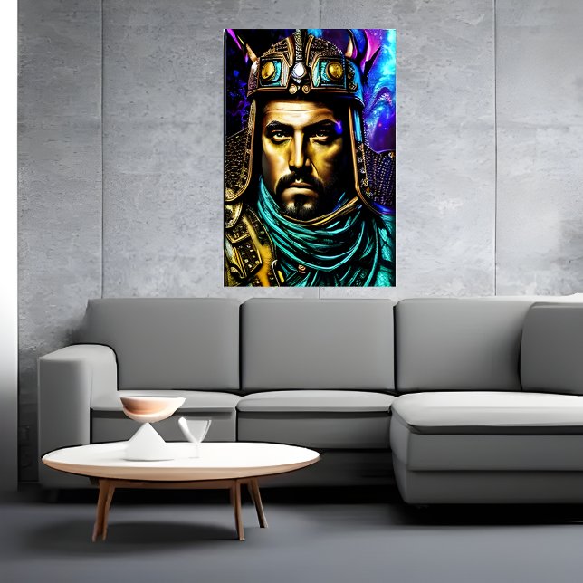Le guerrier avec casque | AI Art Poster (Créateur téléchargé)