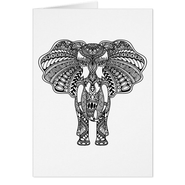 Le henné Mehndi a décoré l'éléphant d'Asie (Devant)