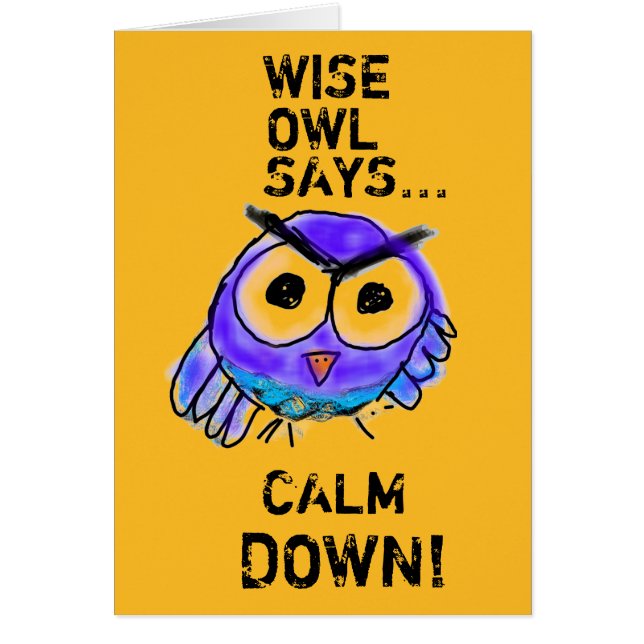 Le hibou sage indique calment vers le bas ! (Devant)