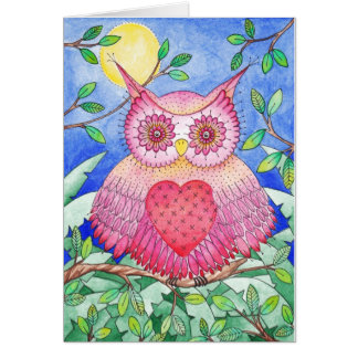 Le hibou vous aimera toujours carte d'art