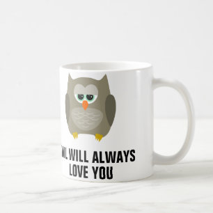 Le hibou vous aimera toujours, tasses de café