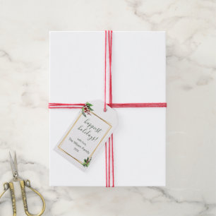 Le houx s'embranche étiquette de cadeau