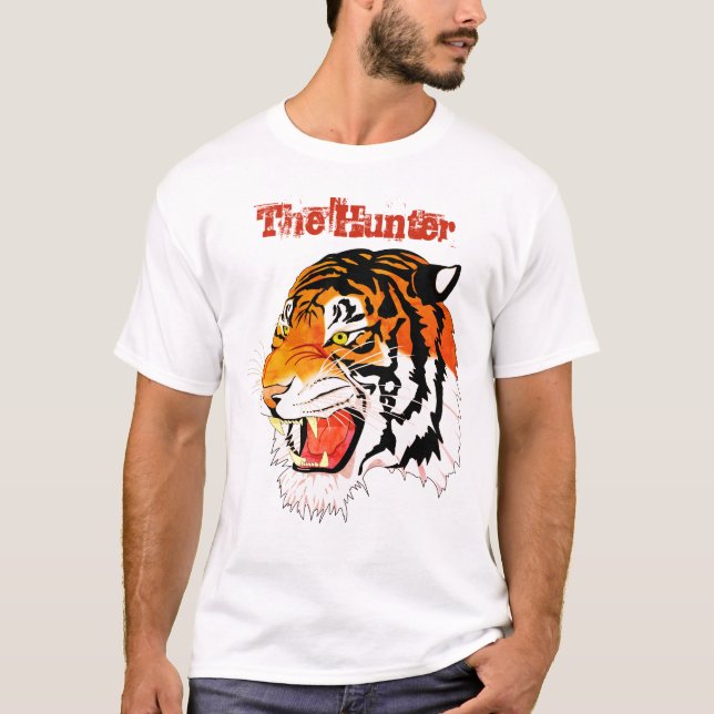Le Hunter Tiger design Hommes Basic t-shirt (Devant)
