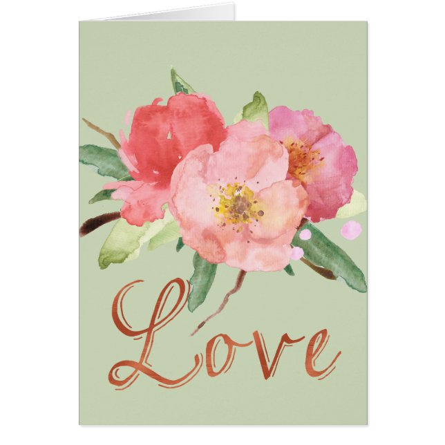 Le jardin assez rose fleurit l'amour d'aquarelle (Devant)