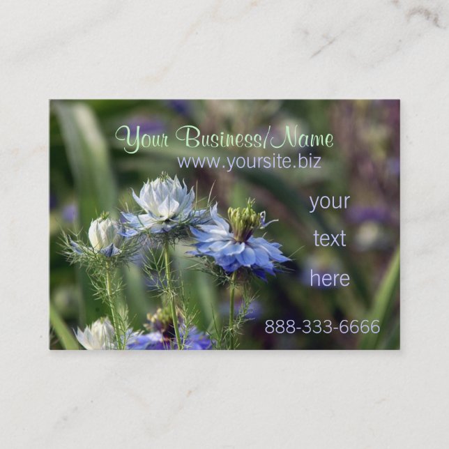 Le jardin bleu fleurit des cartes de profil (Devant)