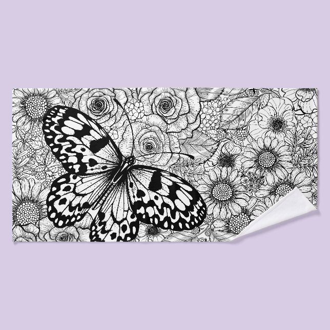 Le jardin de cerf-volant en papier (Serviette de bain)