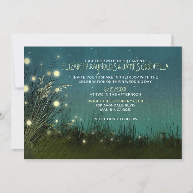 Le jardin de pays allume des invitations de (Devant)