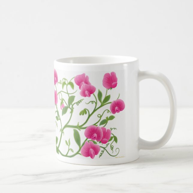 Le jardin de pois doux fleurit la tasse (Droite)