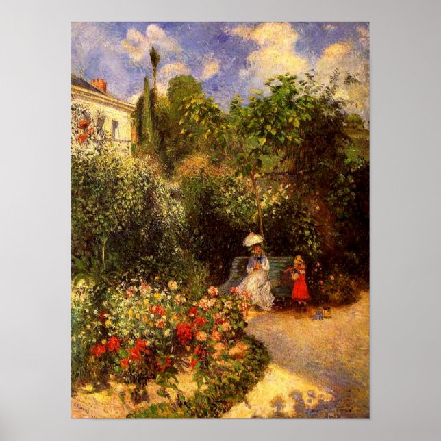 "Le jardin de Pontoise" de Pissarro - Poster (Devant)