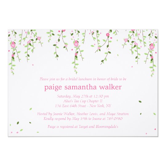 Le jardin fleurit invitation nuptiale de douche