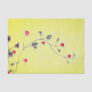 Le JAUNE A FLEURI le papier de soie de soie