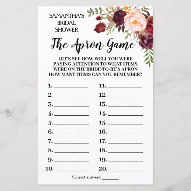 Le Jeu de Fête des mariées des Fleurs de Marsala A (Devant)