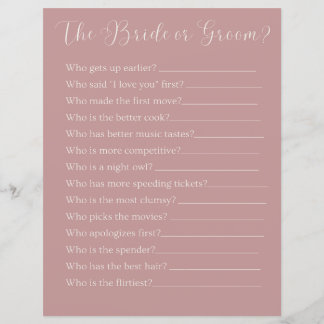 le jeu de la mariée ou du marié