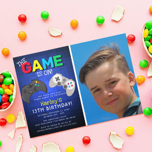 Le jeu est lancé ! Photo Invitation d'anniversai