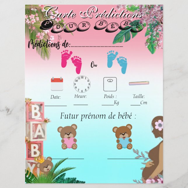 Le Jeu Prédiction Bébé (Devant)