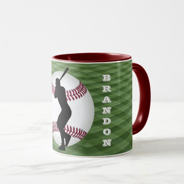 Le joueur de baseball Mug avec son nom (Devant droit)