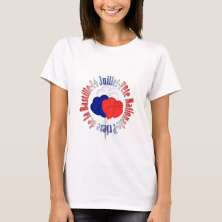 Le jour de bastille monte en ballon le T-shirt de