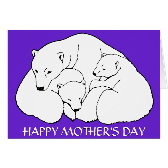 Le jour de mère carde la carte de voeux d'ours (Devant horizontal)