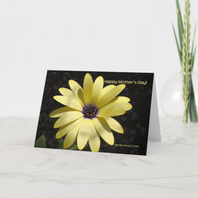 Le jour de mère - marguerite jaune (1) - carte - (Devant)