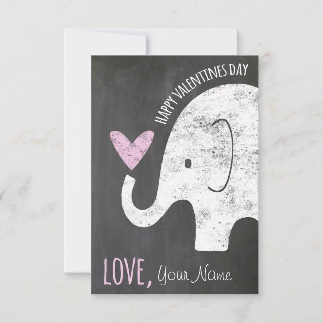 Le jour de Valentines d'éléphant badine la carte (Devant)