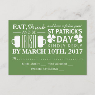 Le jour RSVP de St Patrick d'Irlandais de shamrock