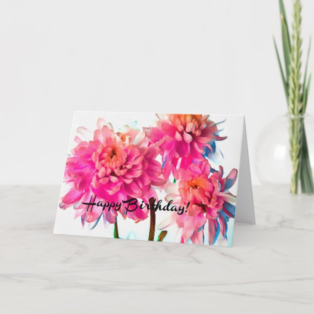 Le joyeux anniversaire fleurit la carte (Devant)