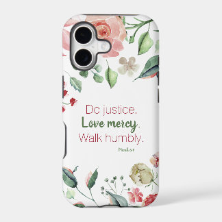 Le juge Floral Micah 6:8 Coque-Mate coque iphone