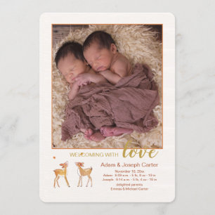 Le jumeau adule le faire-part de naissance de