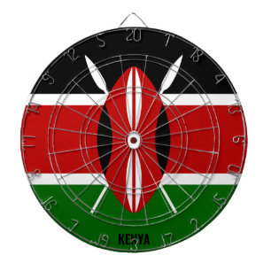 "Le Kenya frappe !" Cible de flechettes patriotiqu
