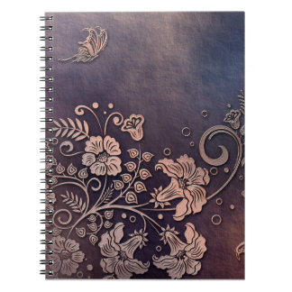 Le KRW s'est fané carnet rayé floral de papillon