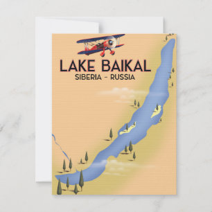 Le lac Baïkal Sibérie affiche de voyage russe Cart