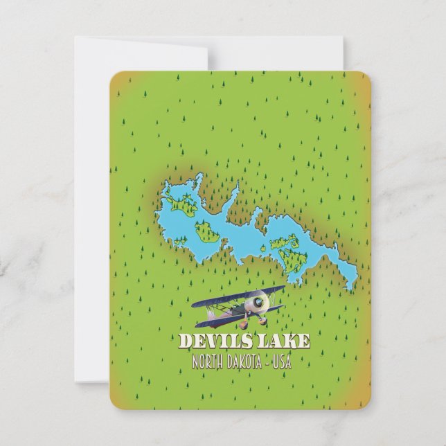 Le lac de Devi Nord Dakota États-Unis carte (Devant)