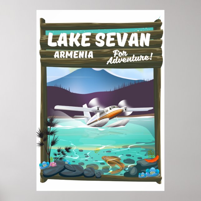 Le lac Sevan Arménie Style vintage affiche de voya (Devant)