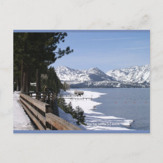 Le lac Tahoe en neige | Carte postale Blue Beach S