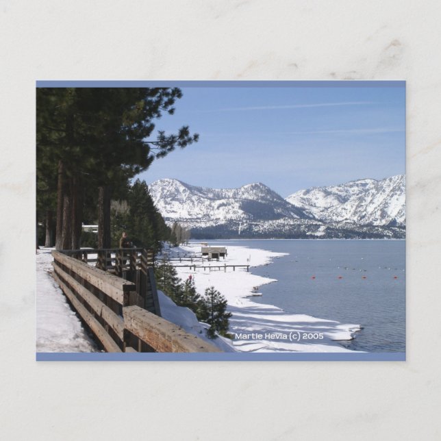 Le lac Tahoe en neige | Carte postale Blue Beach S (Devant)