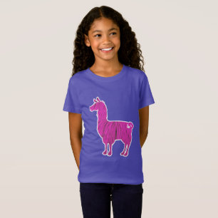Le lama velu rose badine le T-shirt